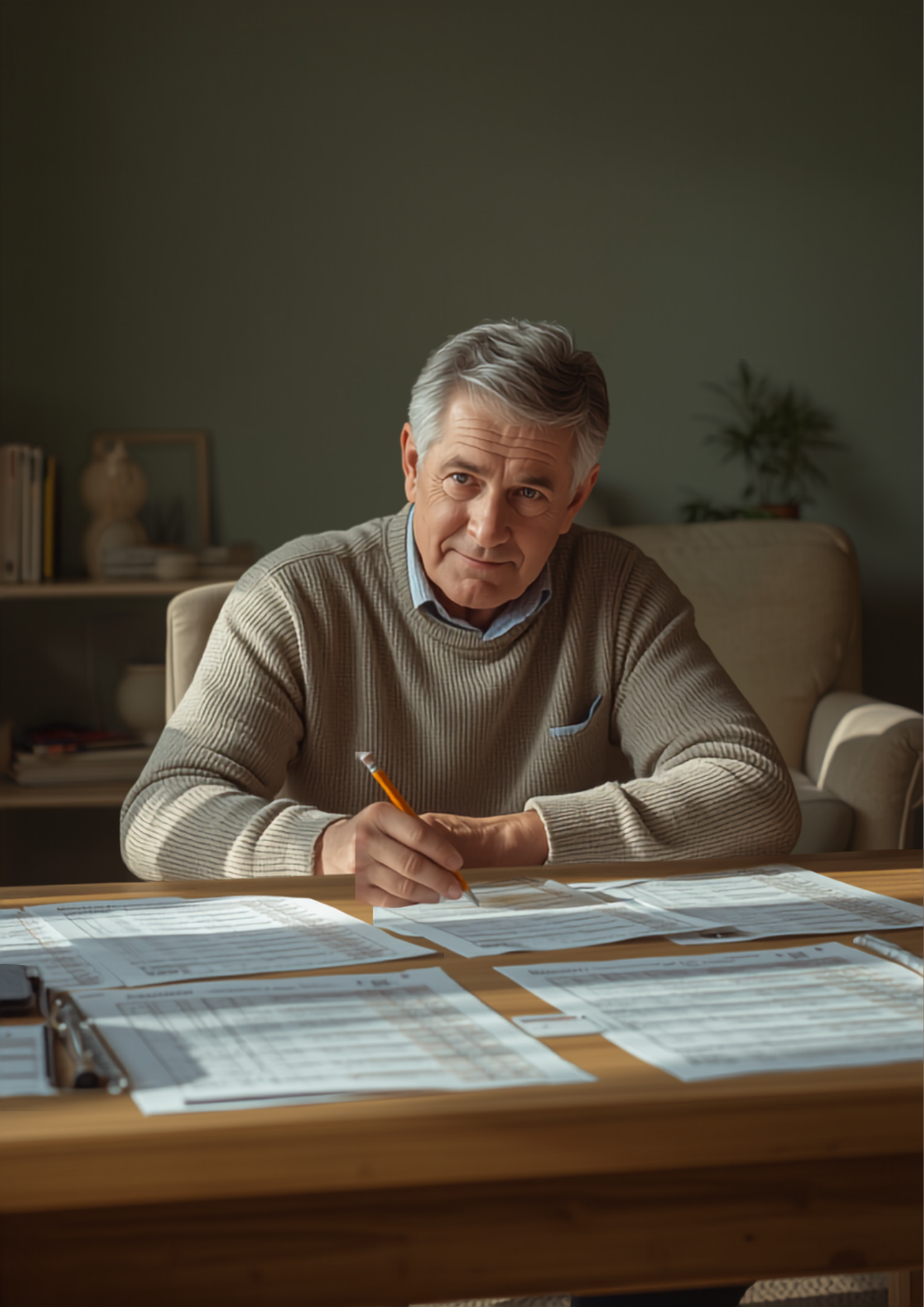 Middle aged Adult Engrossed in Psychological Assessment