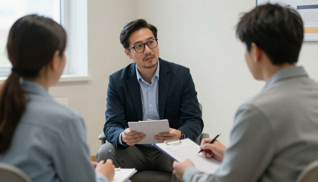 Georgia Mental Health Claim Appeals: 6 Easy Steps 2 Georgia mental health claim appeals: a professional psychologist reviewing detailed patient testing results with a client in a clinical office setting